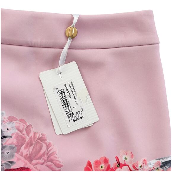 NWT Ted Baker Floral Pencil Skirt Women US 2 TB Sz 0 Pink Office Spring Wedding - Picture 8 of 9